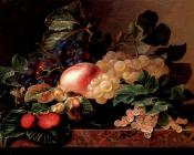 Grapes Strawberries A Peach Hazelnuts And Berries - 约翰·劳伦茨·延森